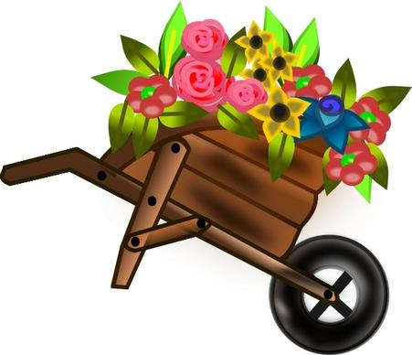 Flower Wheelbarrel clip art