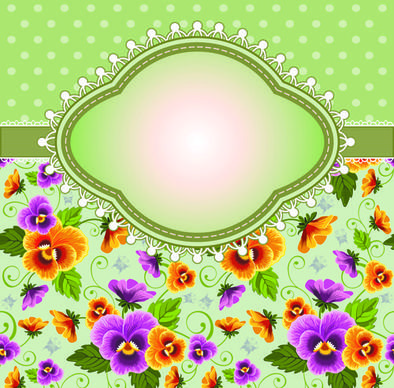 flower with frame background vector