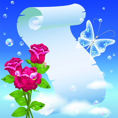 flower with paper dream background vector