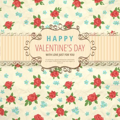 flower with valentine day background vector