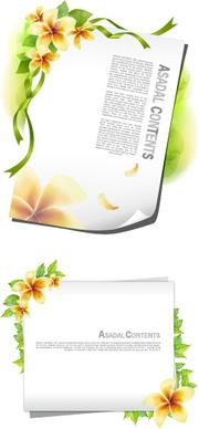 flower with white paper vector card