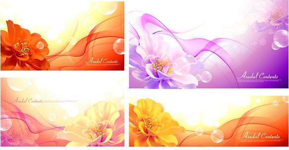 flowers and fantasy background vector graphic