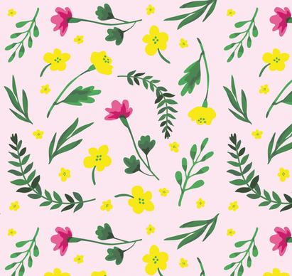 flowers and leaves pattern vector