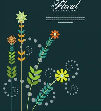 flowers background classical colorful design style