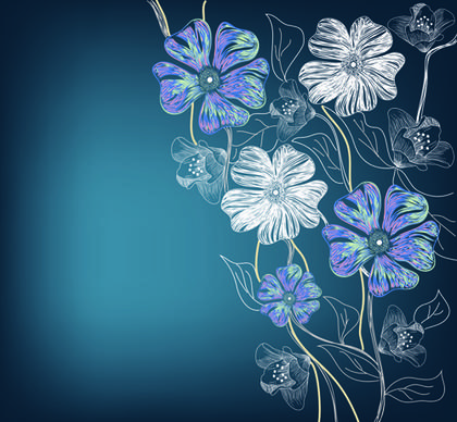 flowers background design elements vector
