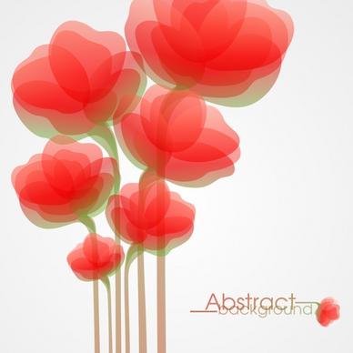 flowers background blurred flat design