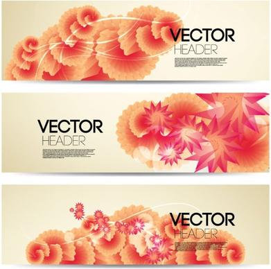 flowers banner vector 2