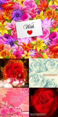 flowers card background vector