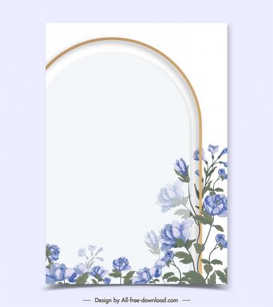 flowers  frame card design elements elegant blooming flora