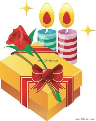 flowers gifts candles vector