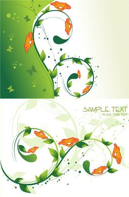 flowers green background vector