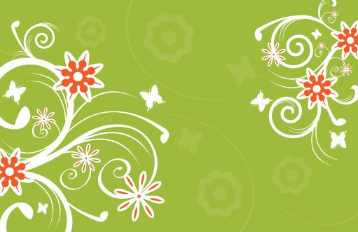 flowers on green vector