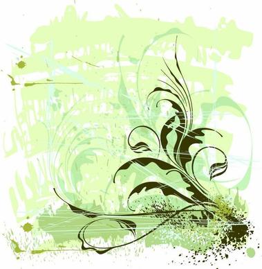 Flowers Ornament Grunge Background Vector