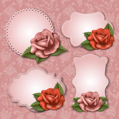 flowers paper cards vector