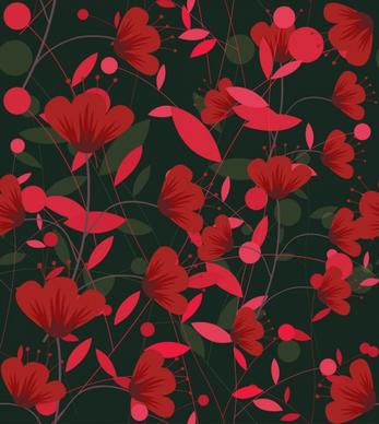 flowers pattern classical dark red design
