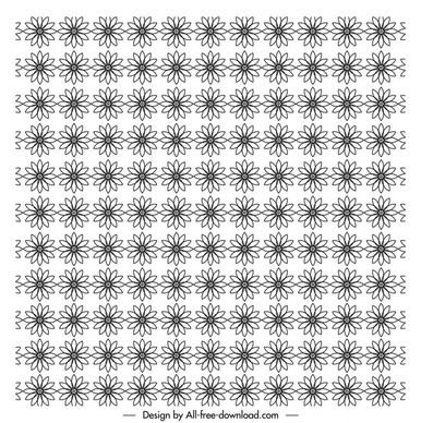 flowers pattern template black white flat repeating illusion symmetry design