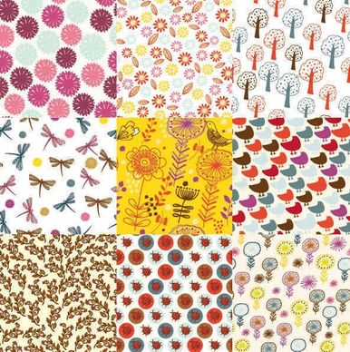 flowers patterns background pack