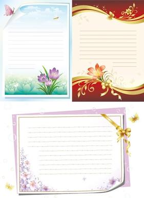 flowers stationery vector