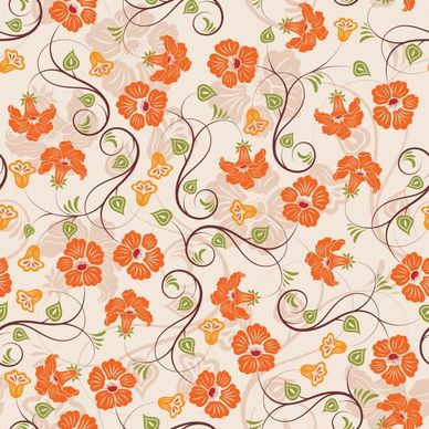 flowers pattern template colored classical design curves ornament