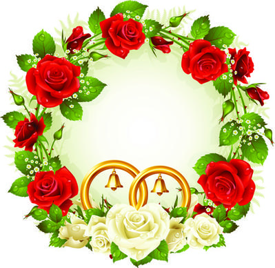 flowers wreath design vector