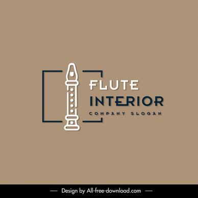 flute interior logo template flat classic outline