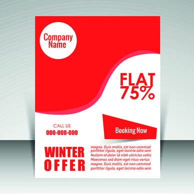 flyer and cover brochure with magazine vector illustration