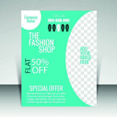 flyer and cover brochure with magazine vector illustration