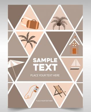 flyer cover template beach theme triangles isolation