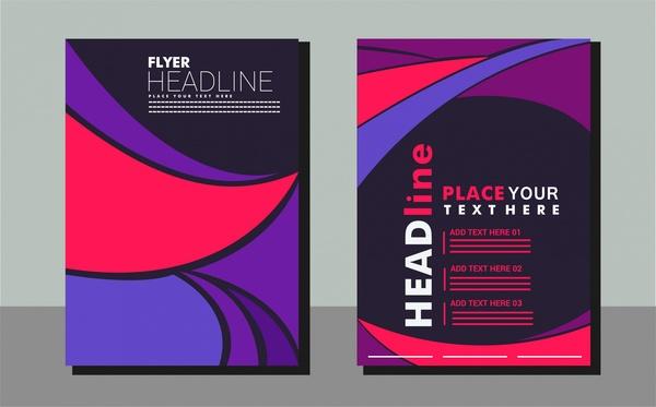 flyer design abstract background with curved lines