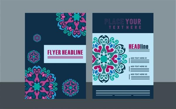 flyer design sets classical style on dark background