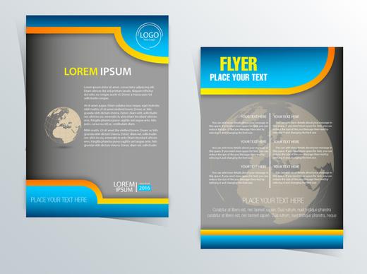 flyer design with globe vignette illustration