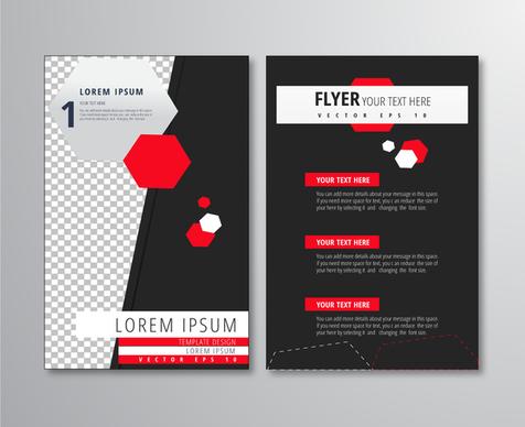 flyer design with polygon and dark background