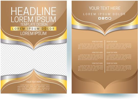 flyer template design vector on brown yellow color