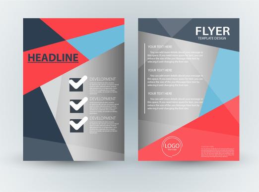 flyer template design with checklist abstract style
