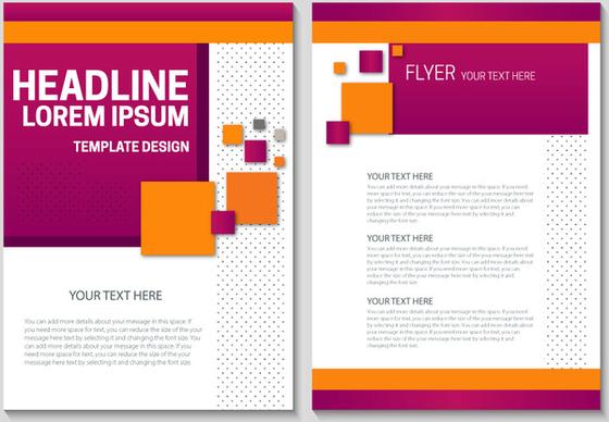 flyer template design with colorful geometric background