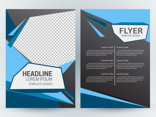 flyer template design with modern abstract checkered dark background