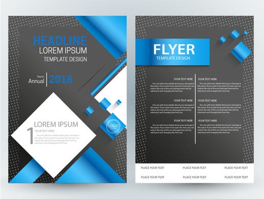 flyer template design with modern dark background