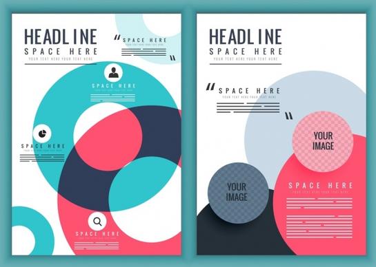 flyer template modern colorful circles decor