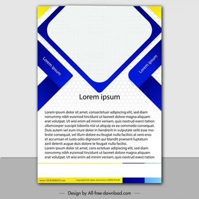 flyers cover template elegant bright modern symmetric decor