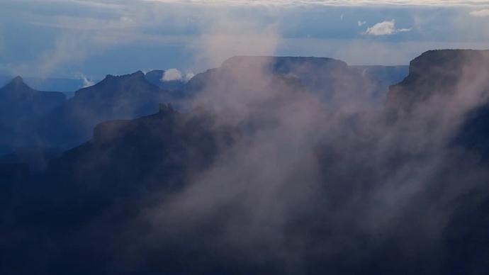 flying mist on high mountain range