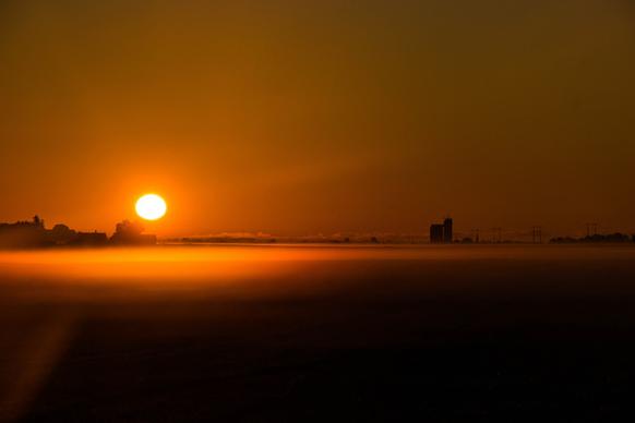 fog at sunrise