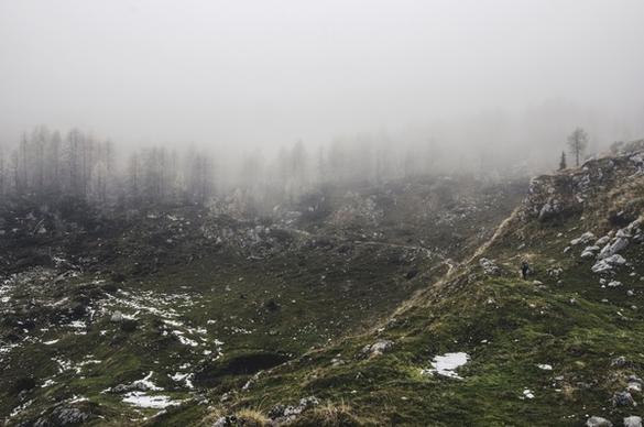 fog forest haze hiking hill landscape mist mountain