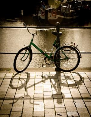 folding bicycle in the sun