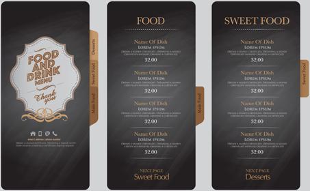 food and drink menu design creative vector