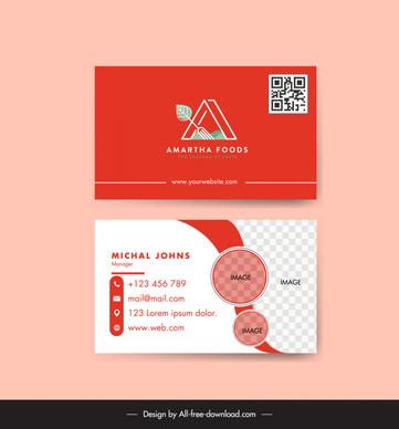 food business card template elegant checkered stylized text
