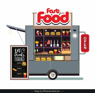 food car store icon colored modern flat sketch