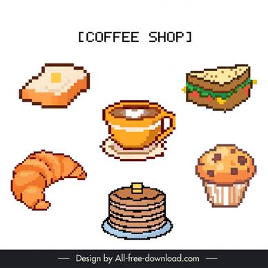 food design elements blurred pixel art illustration
