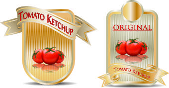 food labels with ribbon vector