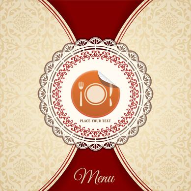 food menu cover with classical pattern