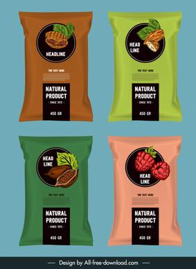 food package templates shiny colored classic decor